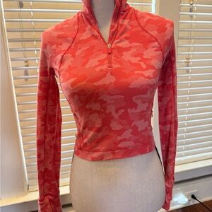 Lululemon Athletica Coral Camo Crop Top